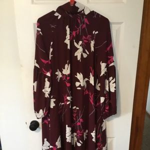 Floral high neck floral maxi dress